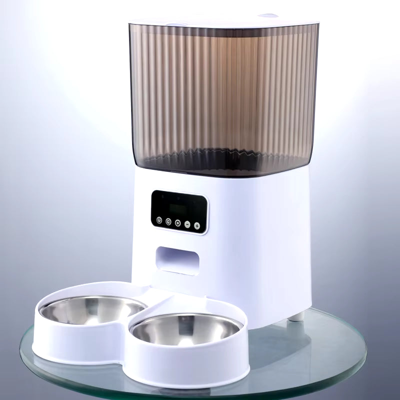 5L Automatic Pet Feeder with Camera - Smart Dog and Cat Food Dispenser, WiFi Enabled, Stainless Steel Bowl (No 5V 2A Plug)