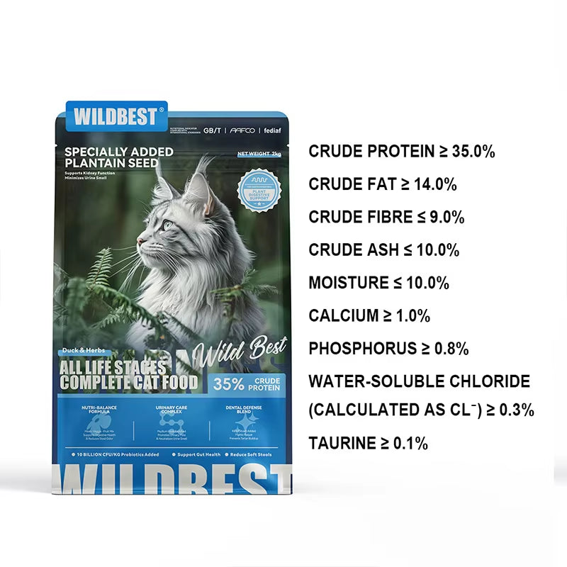 Private Label High Quality Dry Cat Food 1KG High Protein Chicken Meat Formula Complete Balanced Diet Skin Coat Health Immune
