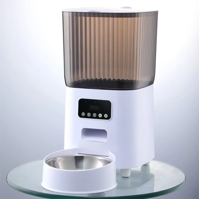 5L Automatic Pet Feeder with Camera - Smart Dog and Cat Food Dispenser, WiFi Enabled, Stainless Steel Bowl (No 5V 2A Plug)