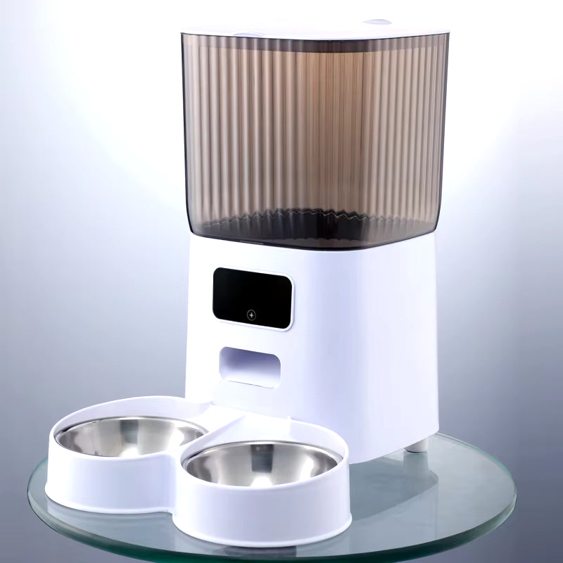 5L Automatic Pet Feeder with Camera - Smart Dog and Cat Food Dispenser, WiFi Enabled, Stainless Steel Bowl (No 5V 2A Plug)