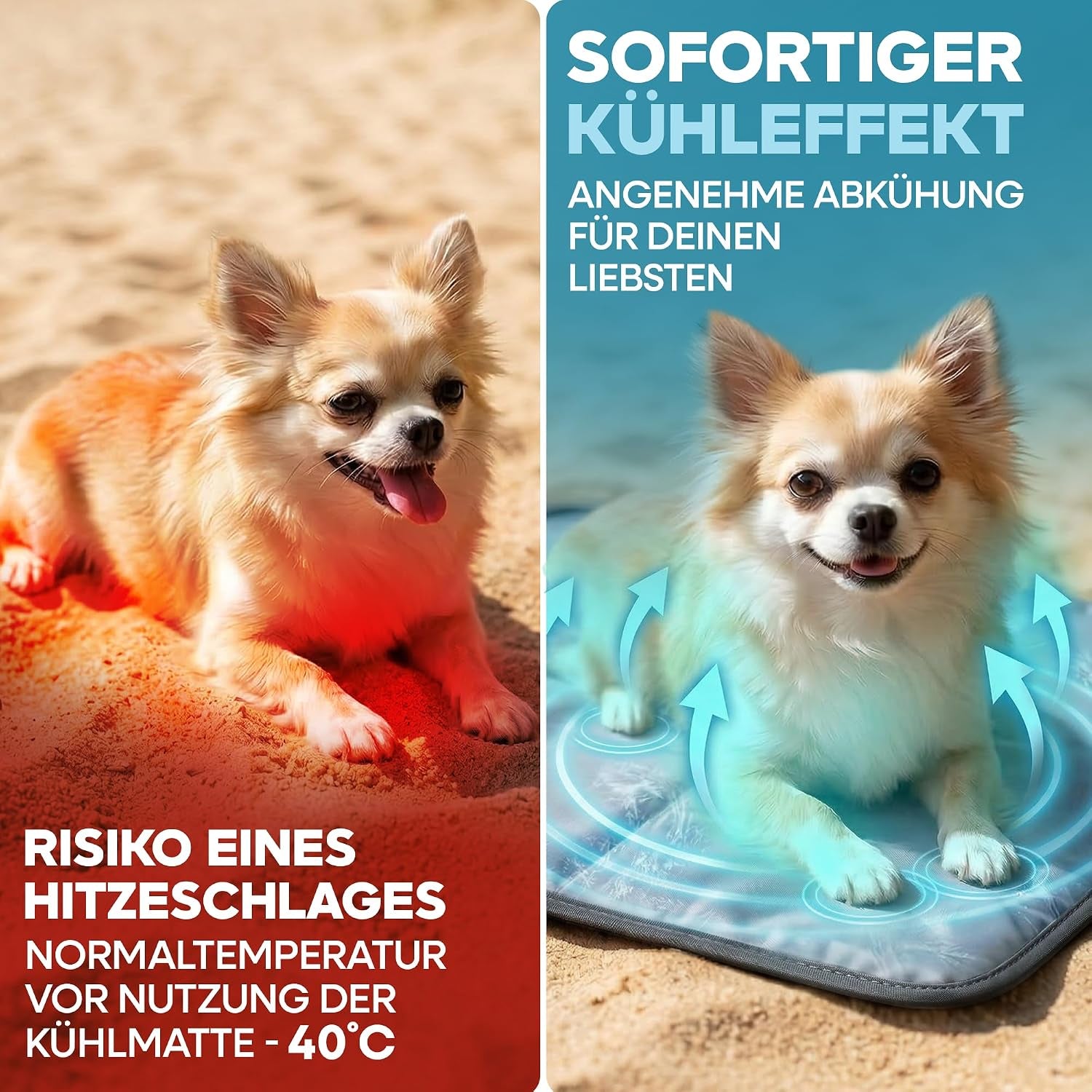 Kühlmatte Für Hunde Selbstkühlend - Hunde Kühlmatte Mit 100% Ungiftigem Thermoschutz Gel - Kühlmatte Hund Selbstkühlend Für Alle Größen - Faltbare Dog Cooling Mat Und Kühlmatte Katzen