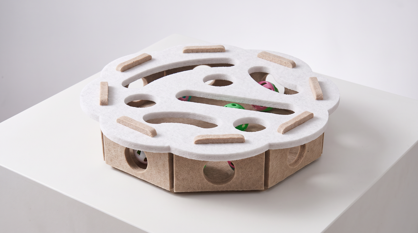 Katzen Spielzeug aus Holz – Interaktives Denkspiel & Futterspiel für Katzen