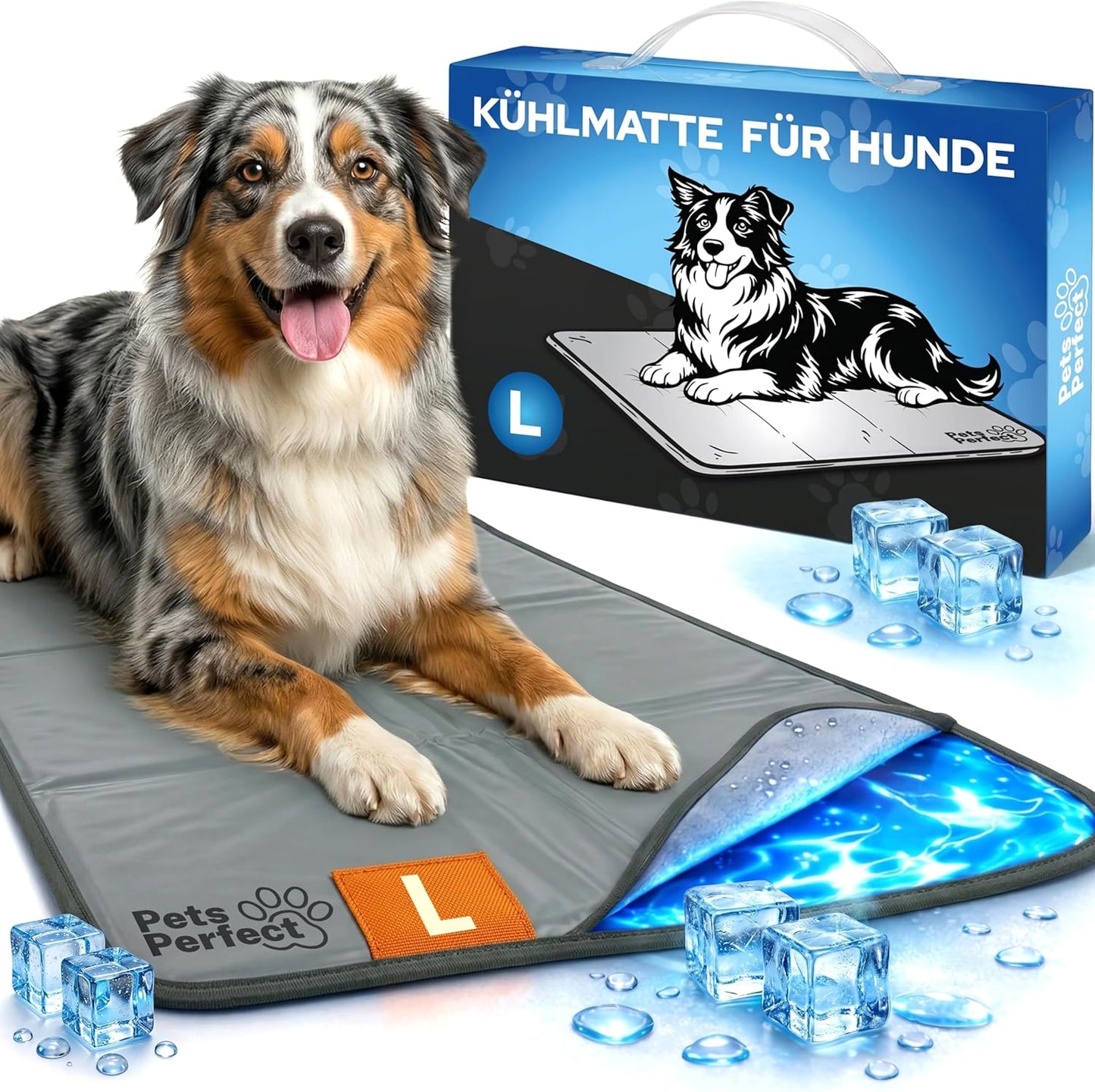Kühlmatte Für Hunde Selbstkühlend - Hunde Kühlmatte Mit 100% Ungiftigem Thermoschutz Gel - Kühlmatte Hund Selbstkühlend Für Alle Größen - Faltbare Dog Cooling Mat Und Kühlmatte Katzen